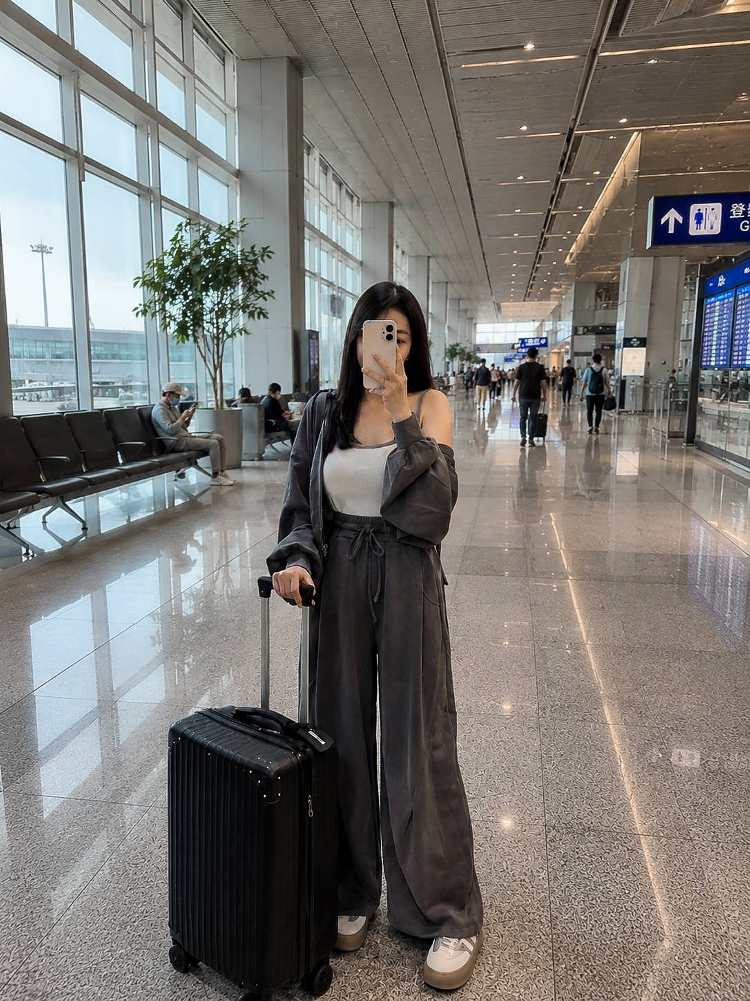 超正機場穿搭♡三件套