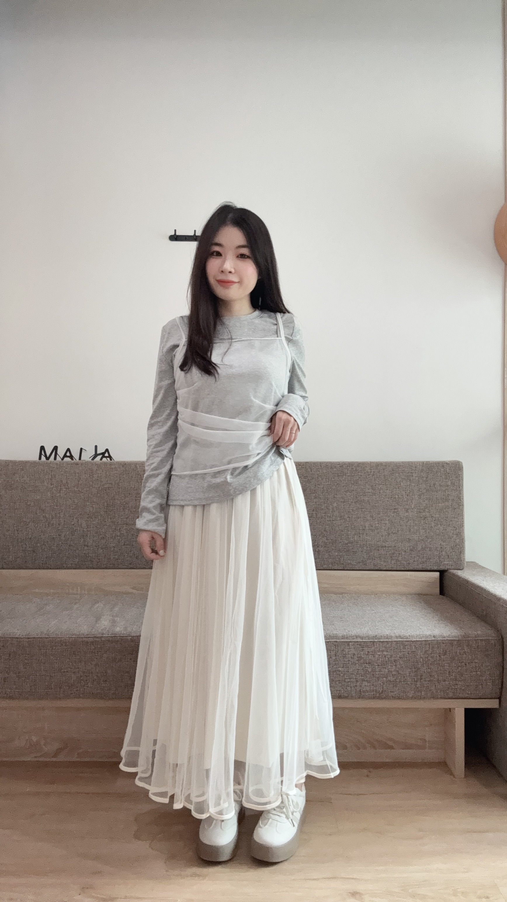 溫柔留白長紗裙(小個