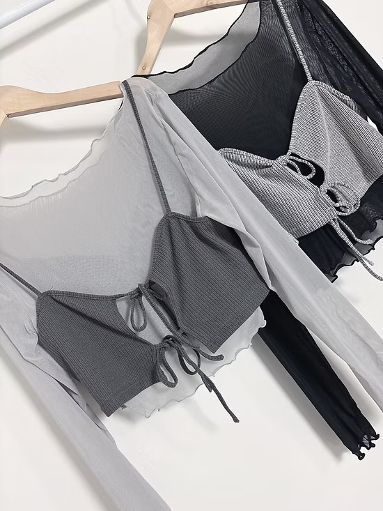 現+預｜霧紗日系兩件式上衣【測試】